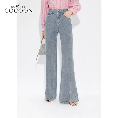 MISSCOCOON【拾光纪】24春新款美式复古中高腰水洗喇叭牛仔裤商品大图