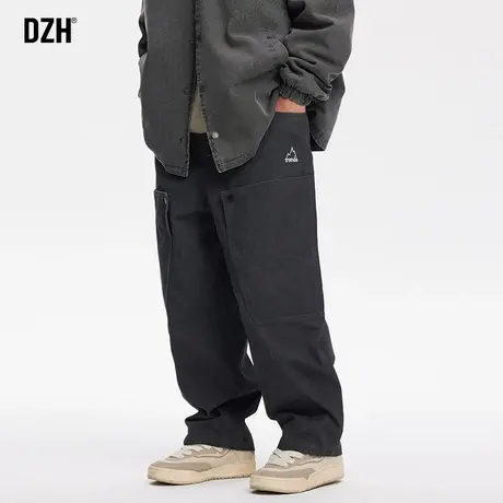 男士工装裤潮牌男黑色宽松裤子男款2024年春季纯棉阔腿裤直筒长裤商品大图