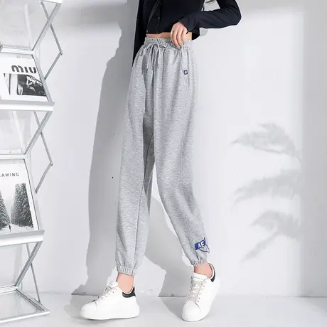 韩潮袭人松紧高腰宽松显瘦休闲裤百搭时尚运动哈伦长裤图片