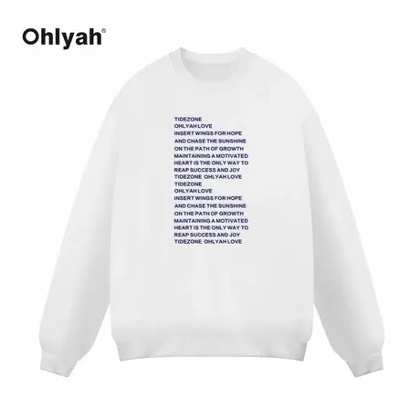 Ohlyah圆领情侣卫衣男2023春秋衣服潮牌长袖T恤套头外套班服定制商品大图