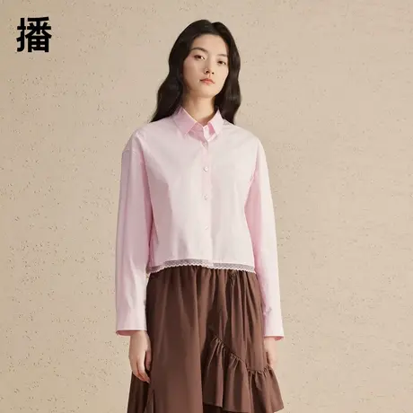 【昕怡粉丝专享】播蕾丝拼接衬衫DDR2CD5507图片