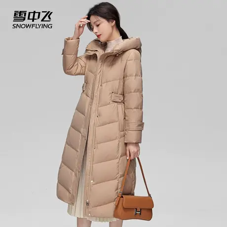 雪中飞羽绒服女款2023新款冬季长款过膝连帽宽松防寒保暖韩版外套图片