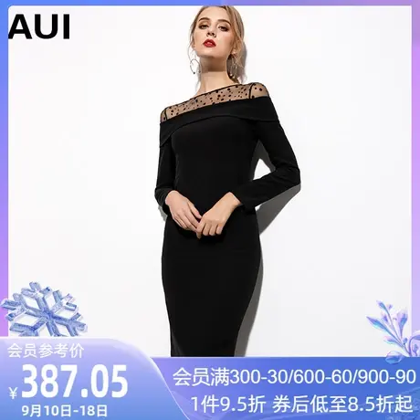 黑色修身显瘦打底连衣裙女秋冬2022春装新款欧美女装配大衣的裙子图片