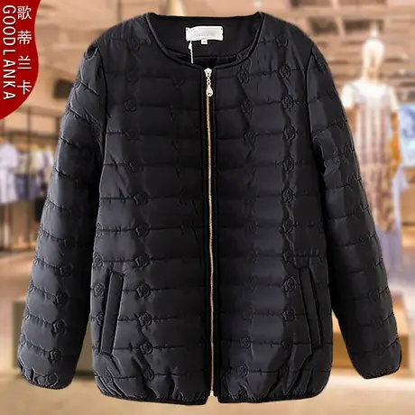 胖mm冬季棉袄中年大码女妈妈棉服宽松显瘦圆领轻薄款小棉衣200斤商品大图