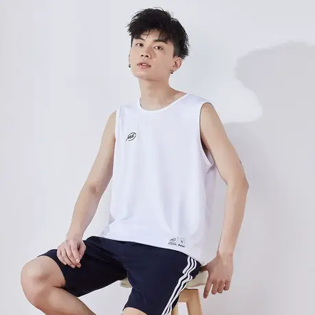 唐狮夏新款背心无袖T恤男宽松运动风上衣青少年休闲坎肩图片