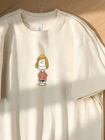 T恤女夏季新款短袖白色上衣服涂鸦风印花街头潮流韩版ins宽松百搭商品大图