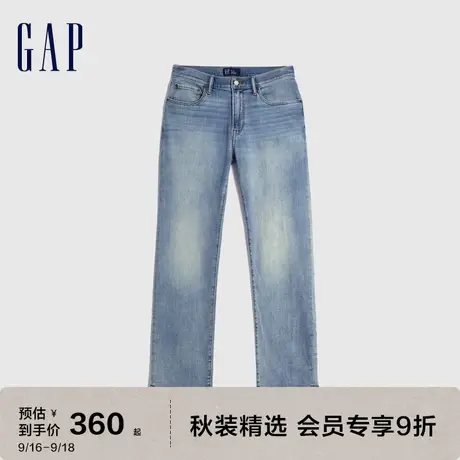Gap男装秋季2023新款弹力水洗时尚五袋直筒牛仔裤795760潮流长裤图片
