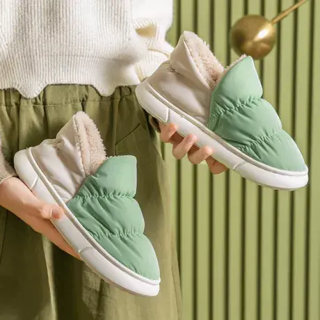 EVA厚底包跟棉拖鞋带后跟女款家居软底情侣冬天保暖可外穿棉鞋男商品大图