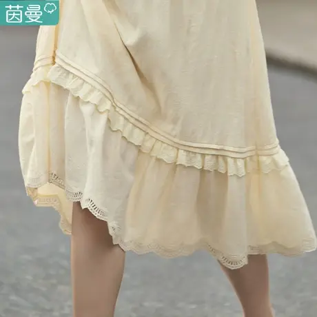 茵曼官方旗舰店日系文艺半裙半身裙2023新款a字裙长裙子初春季图片
