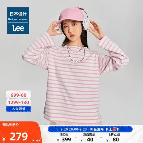 Lee日本设计23新品标准版型圆领多色条纹女长袖T恤潮LWT00683图片
