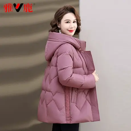 雅鹿妈妈装羽绒服女短款冬天2023年新款中老年人时尚洋气外套冬季图片