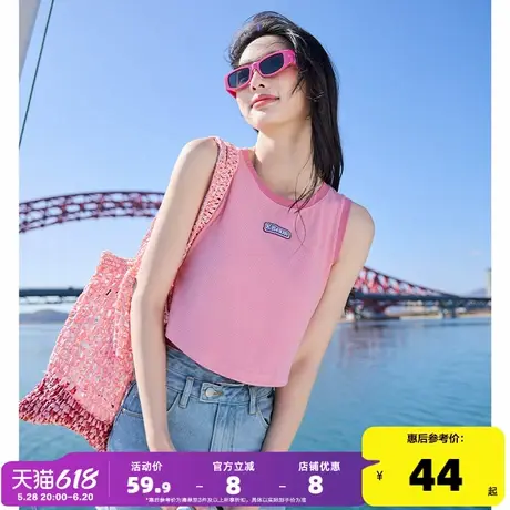 唐狮2025春夏新款女背心针织内搭外穿美式小吊带粉色别致无袖上衣商品大图