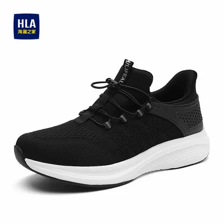 HLA/海澜之家男鞋春秋舒适增高免系带运动飞织鞋父亲爸爸休闲鞋商品大图