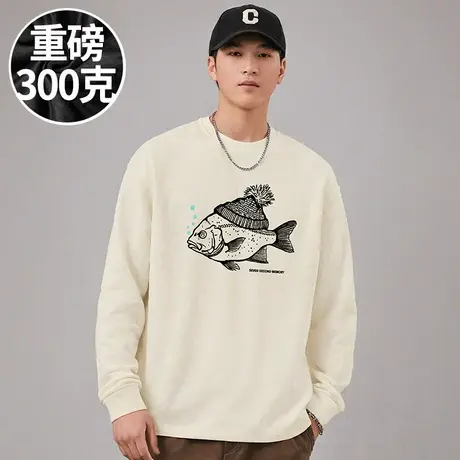 2025春季新款300斤大码男重磅宽松特大T恤胖子加肥加大码长袖体恤商品大图