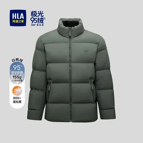 HLA/海澜之家极光九五绒系列羽绒服25秋冬新款无帽立领宽松外套男商品大图