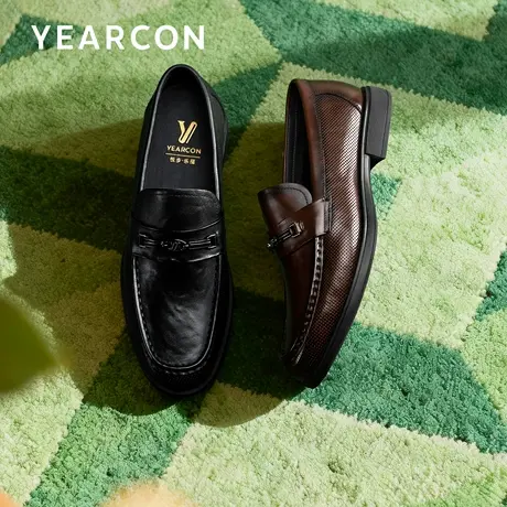 意尔康乐福鞋男2026春夏季新款头层牛皮英伦风皮鞋套脚商务休闲鞋商品大图