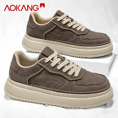 奥康男鞋2026新款春季增高透气休闲百搭板鞋男士复古软底运动潮鞋图片