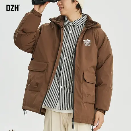 男士冲锋衣棉服男冬季加绒加厚外套男款2023新款潮牌棉衣冬装上衣商品大图