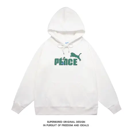 美式潮牌趣味卡通复古卫衣男士2023春秋款薄款连帽加绒外套上衣商品大图