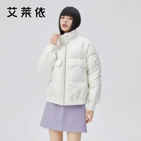 艾莱依冬季新款鸭绒羽绒服女短款国风盘扣小众高级感洋气复古外套商品大图