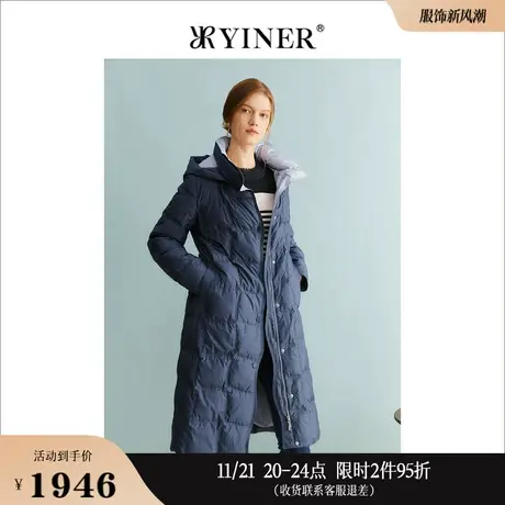 [聚暖白鹅绒]YINER音儿线上专选女装2023冬季连帽保暖羽绒服商品大图
