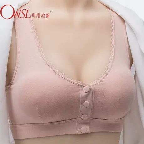 中老年文胸妈妈内衣夏季薄款前扣文胸前开扣新款女士胸罩商品大图