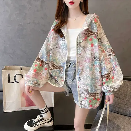 户外骑车防晒衣女夏季韩版宽松大码女装ins薄款冰丝网纱开衫外套商品大图