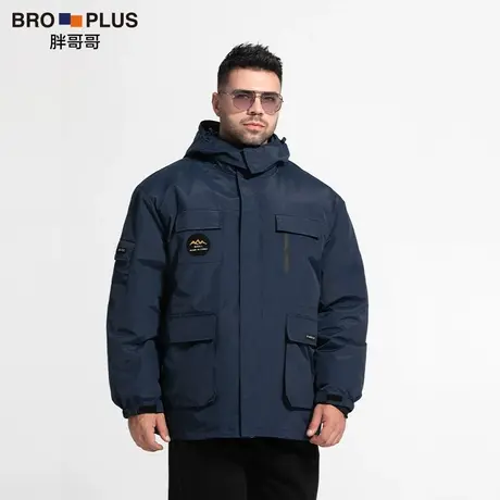 胖哥哥大码棉服男加厚保暖潮胖子加肥加大宽松工装棉衣冬季款外套商品大图
