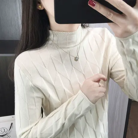 半高领打底衫衣女内搭秋冬新款针织衫百搭修身毛衣春秋季长袖上衣商品大图