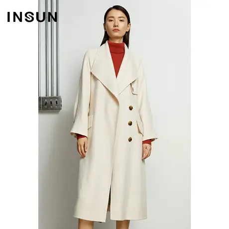 INSUN恩裳奥莱冬季轻商务轻薄长款毛呢大衣商品大图