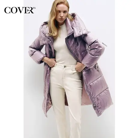 COVER冬季连帽长款高克重羽绒服商品大图