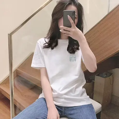 白色打底衫短袖t恤女2023新款夏装纯棉减龄体恤基础款内搭上衣服商品大图