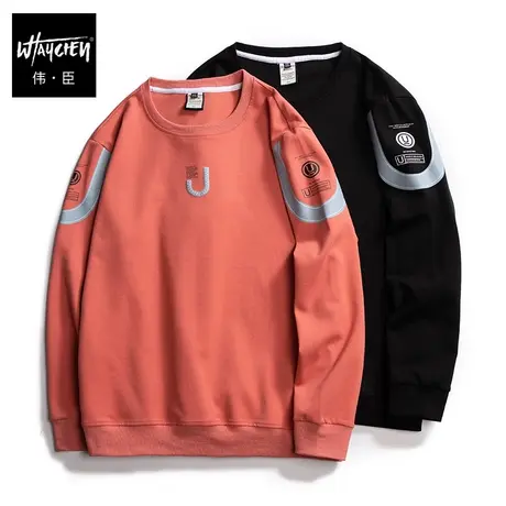 伟臣潮牌大码男装重工发泡印花男士圆领卫衣胖子加肥加大宽松上衣商品大图