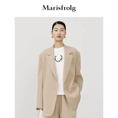 【无压力系列】玛丝菲尔时尚休闲摩登宽肩设计廓形西装外套女商品大图