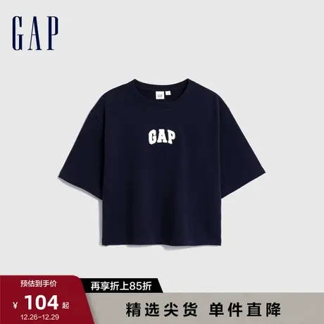 Gap女装早春LOGO学院风运动短袖T恤高级时尚休闲短款上衣857731图片