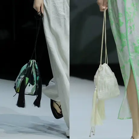 蒲PUKKAPUKKA秀场同款新中式国风流苏斜挎包单肩包小众气质款包包商品大图