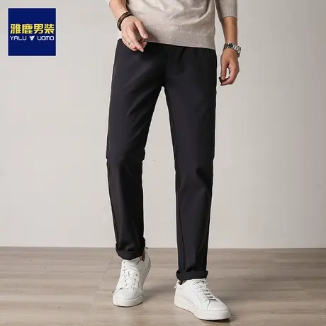 雅鹿男装休闲裤男士裤子2023秋冬季新款长裤直筒裤加绒加厚保暖裤商品大图