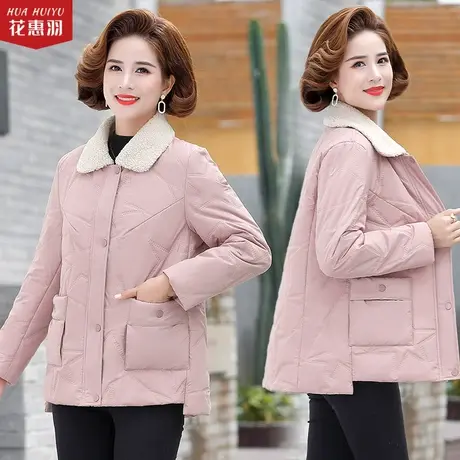 年轻妈妈冬装套装洋气减龄短款羽绒棉服中年人女装秋冬款棉袄外套商品大图