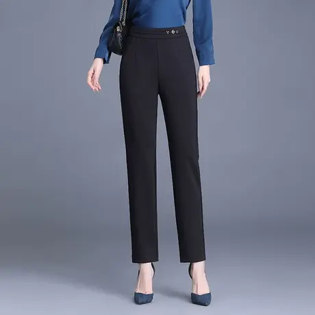 时尚西装裤烟管裤女秋季2023新款垂感显瘦直筒小脚裤休闲职业裤子商品大图