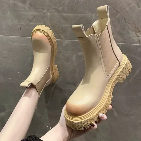 切尔西靴子女2023年秋季新款马丁靴显瘦百搭潮流英伦风ins潮短筒图片