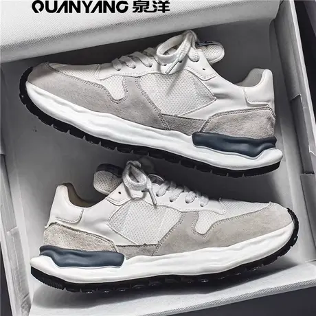 泉洋阿甘男鞋春季小众设计感百搭休闲运动鞋厚底内小白老爹潮鞋图片