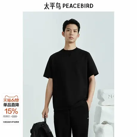 【商场同款】太平鸟男装T恤25夏新款立体刺绣宽松短袖 B2EEF2184&商品大图