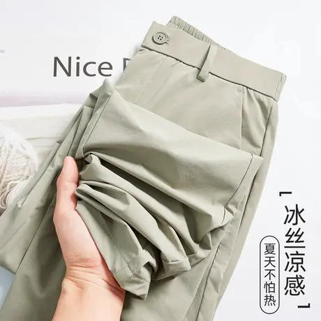 hansca四面弹休闲裤男款120g轻薄凉感2025夏季直筒锥形轻商务长裤商品大图