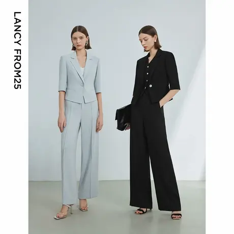 【七七酱直播间】朗姿复古法式短款气质高级感外套西服女2024年夏图片