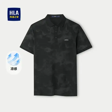 HLA/海澜之家凉感短袖POLO衫2025春夏新款休闲通勤翻领上衣T恤男商品大图