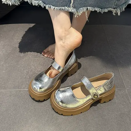 厚底圆头玛丽珍鞋女2025年新款夏季配裙子小皮鞋日系气质时尚单鞋商品大图