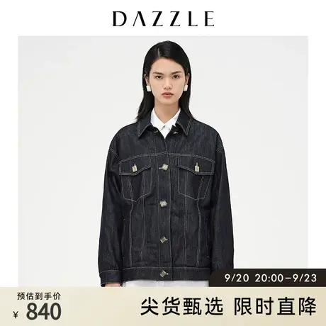 DAZZLE地素奥莱 宽松复古男友风牛仔棉服外套女2D4RB091T图片