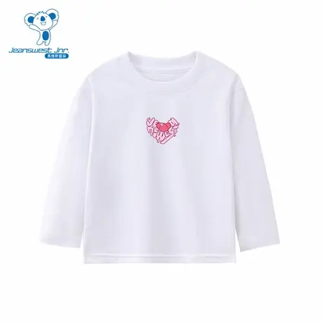 GD真维斯童装2025夏季新款 潮牌时尚可爱印花圆领纯棉长袖T恤图片