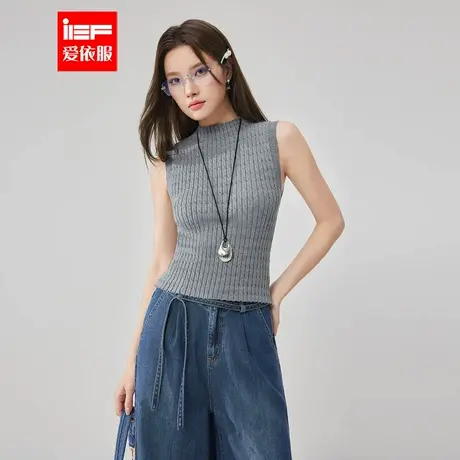 IEF/爱依服2025秋季新款韩系简约休闲风麻花辫通勤百搭背心上衣商品大图