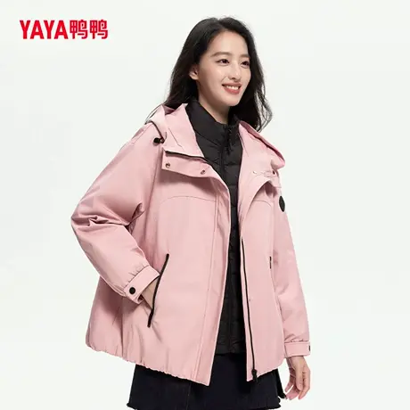 YAYA鸭鸭羽绒服女款冬季短款连帽休闲户外三合一保暖时尚鸭绒外套商品大图